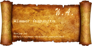 Wimmer Auguszta névjegykártya